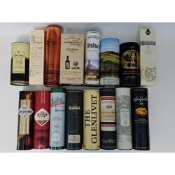 whisky single malt box/koker/blik/doos + lege fles