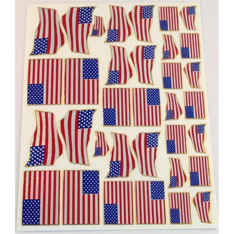 USA vlag metallic stickervel #1